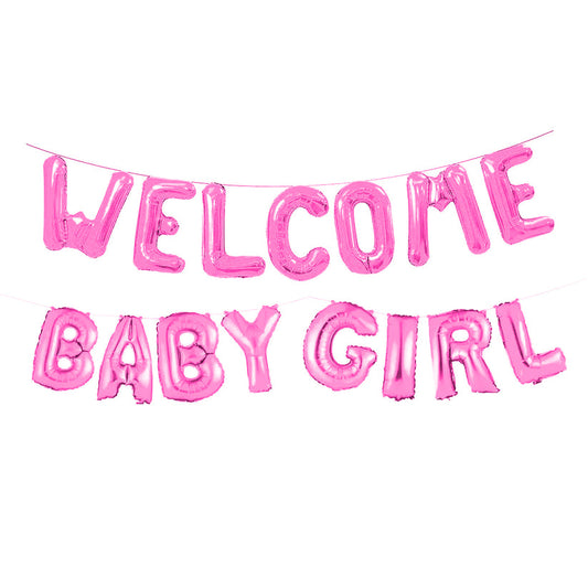 Welcome Baby Girl Foil Balloons