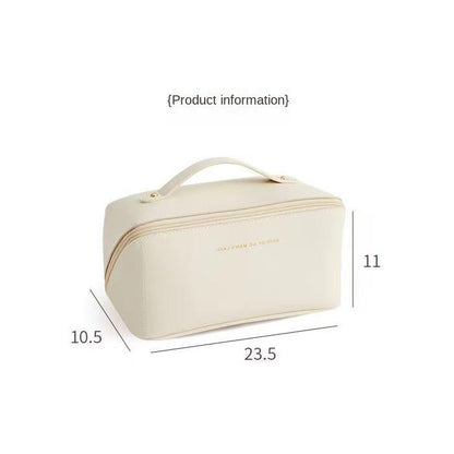 Large Capacity Travel Cosmetic Bag for Women Leather Waterproof Multi-Functional Cosmetic Organizer Bag For Makeup, Skincare, Jewelry, Gadgets And Other Small Items