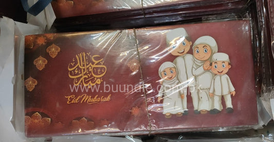 Red Eidi Envelopes with Family Pic Pack of 20