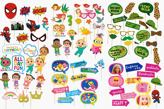 10pcs Cartoon Props for Theme Kids Birthday party