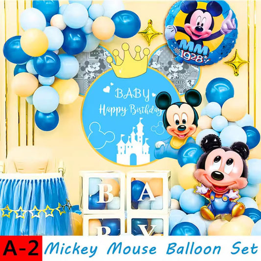 53Pcs Disney Mickey Foil Balloons Set Minnie Mouse Balloon Birthday Party Decoration Kids