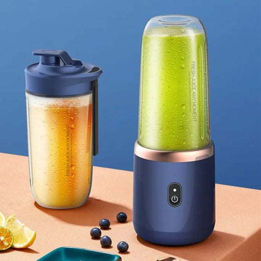 Portable Blender Bottle Electric 6 Blades Multifunction Juicer with 2 glass & Lid 500ml