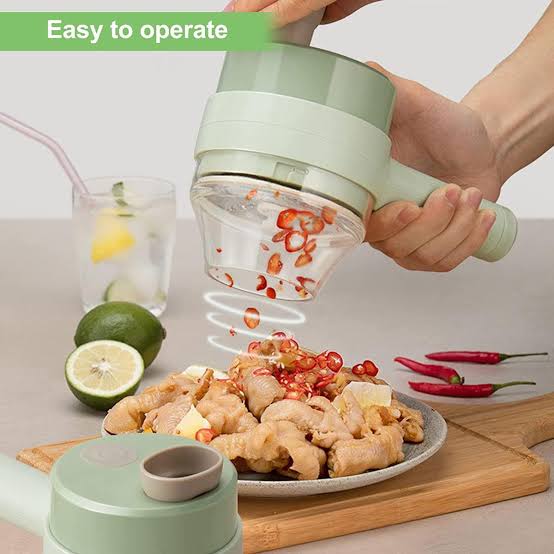 4 in 1 Rechargeable Electric Vegetable Chopper – Handheld