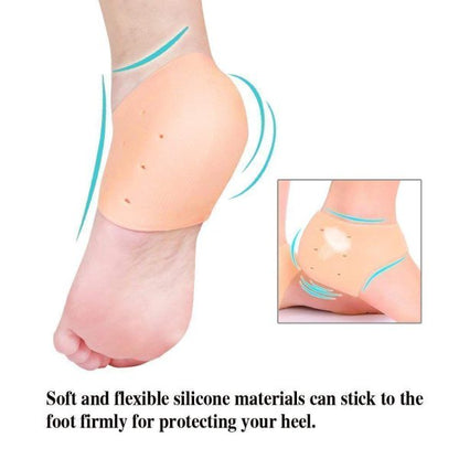 Silicone Anti-Crack Half Heel Socks Set