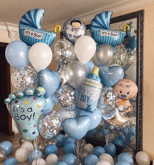 Baby Boy Welcome Balloons Decoration for Baby's Arrival