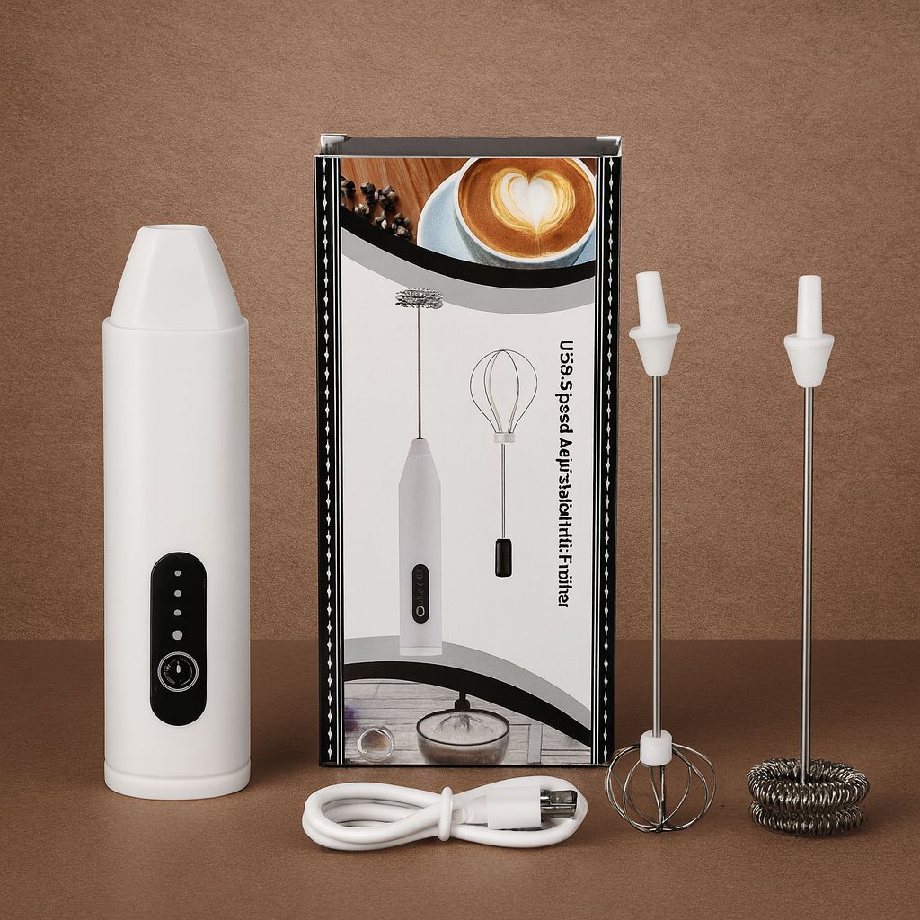 Electric 2 in 1 Milk Frother Portable Egg Beater/Coffee Beater USB Rechargeable Handheld Coffee Blender Milk Shaker Mixer