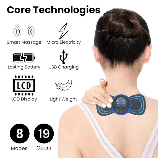 Mini Body Massager Pulse Neck Pain Relief EMS Butterfly Body Massager Men & Women