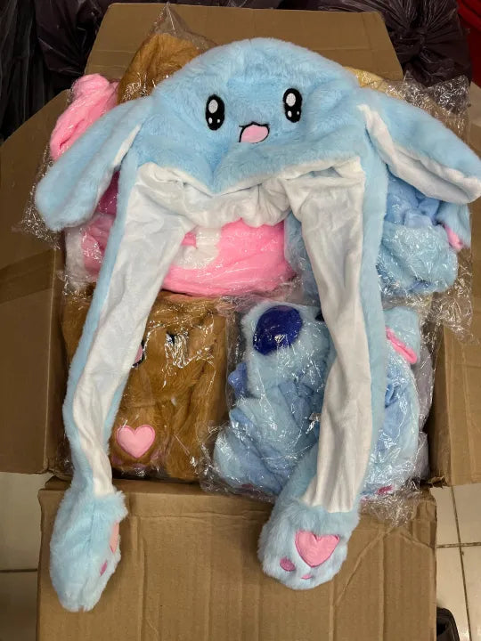 Ear Muffs, Ear Jumping Cap for Kids and Adults /New Rabbit Hat with Moving Ears Funny Headband Ears Popping Up