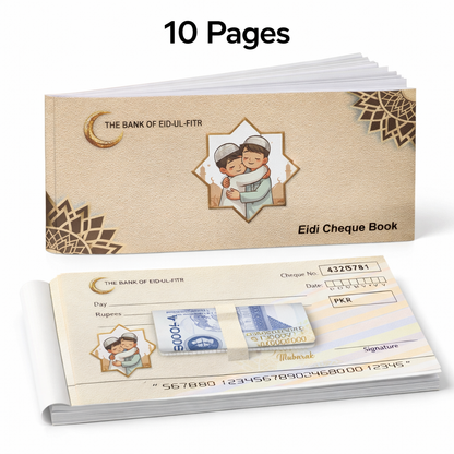 Eidi Cheque Book, 10 cheque's per book
