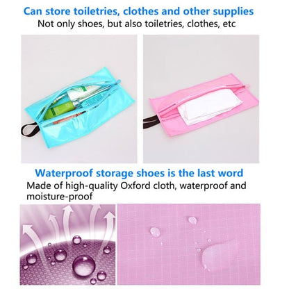 Pack of 2 Hanging Shoe Organizer, Portable Shoe Storage Bag, Waterproof Oxford Cloth Shoes Storage Bag, Transparent Shoe Bags, Large Capacity Colorful Travel Shoe Bag, Travel Portable Sorting Pouch