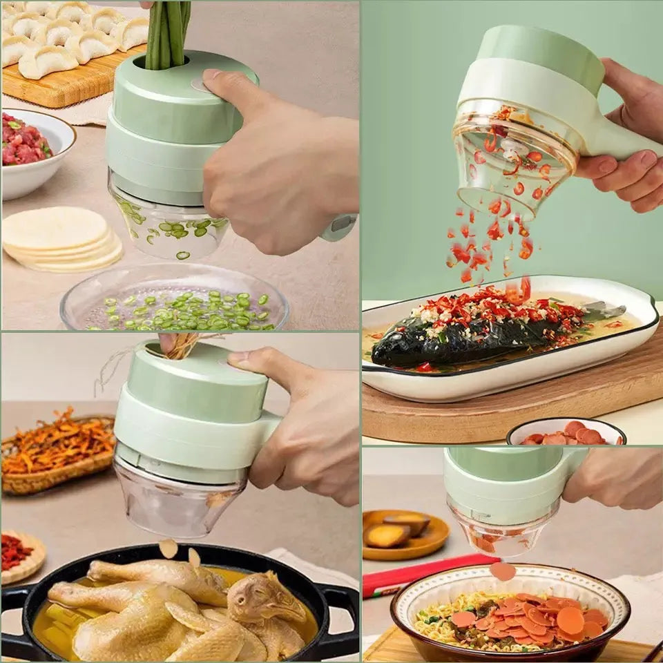 4 in 1 Rechargeable Electric Vegetable Chopper – Handheld