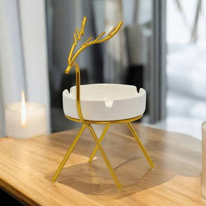 Gold Ashtray Nordic Style Creative Deer Holder Smoke Accessories Ceramic For Gift Home Living Room Decorations