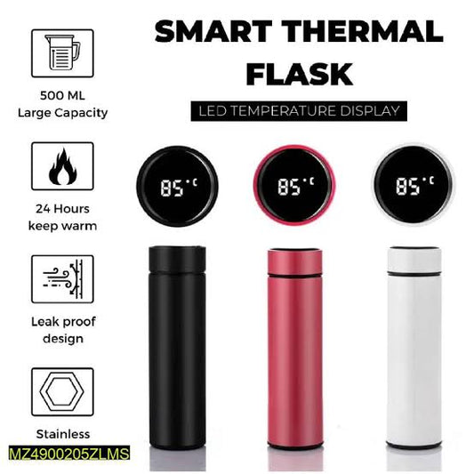 500ml Smart Thermos Water Bottle | Stainless Steel Insulated Cup with Temperature Display – Leakproof Travel Coffee & Tea Mug