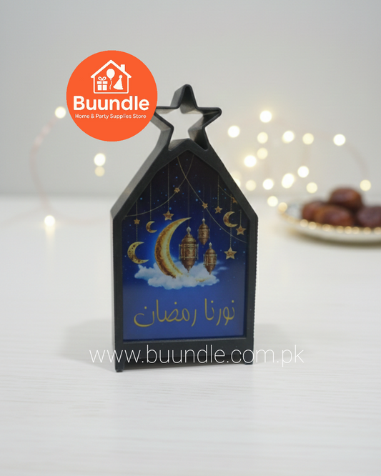 Islamic Home Decor LED Table Lamp Ramadan Moon Light Lantern for Eid Mubarak Festive Ramadan Supplies