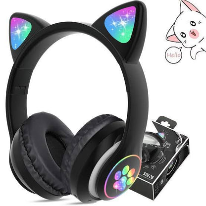 LED Cat Ears Foldable Headphones