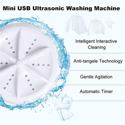 Mini Portable Ultrasonic Turbine Washing Machine