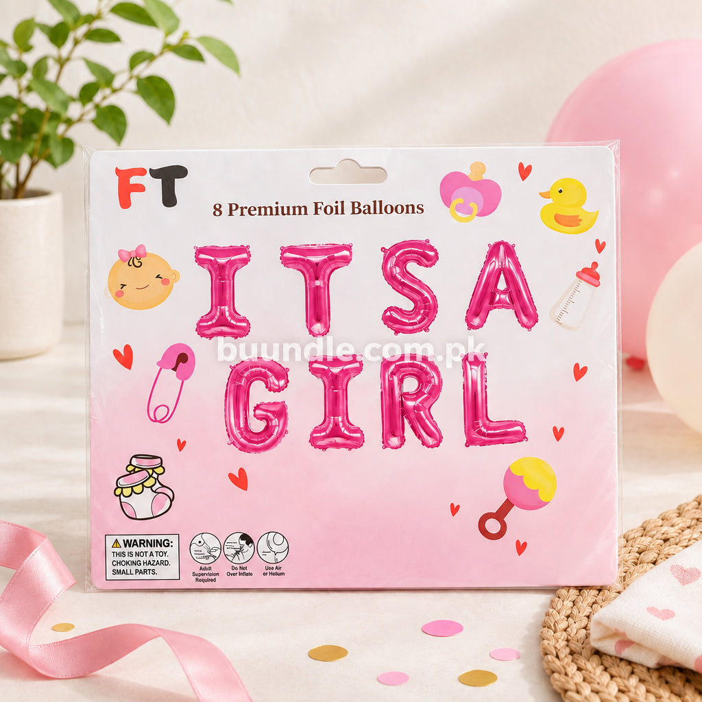 Its a Girl Pink Foil Balloons