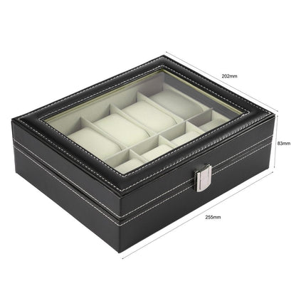 PU Leather Watch Storage Box – Luxury Organizer Case with 6 & 10 Grid Options | Display & Storage for Watches