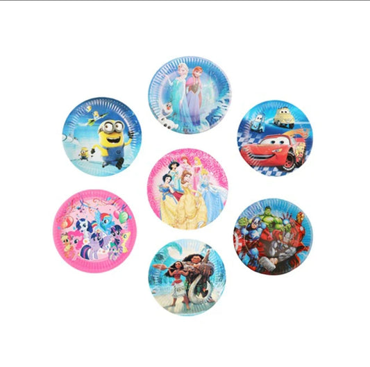 10pc Cartoon Party Paper Plates