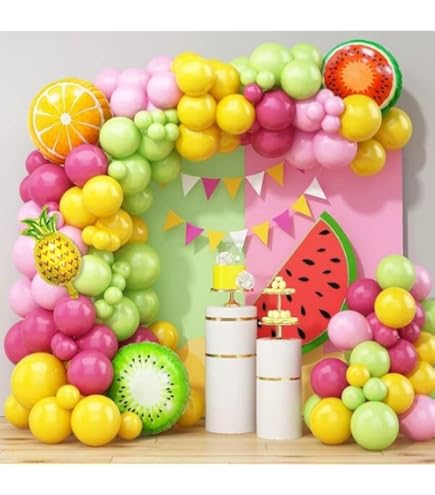 100 pcs Summer Fruits Theme Colorful Balloons Set