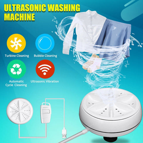 Mini Portable Ultrasonic Turbine Washing Machine