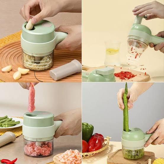 4 in 1 Rechargeable Electric Vegetable Chopper – Handheld