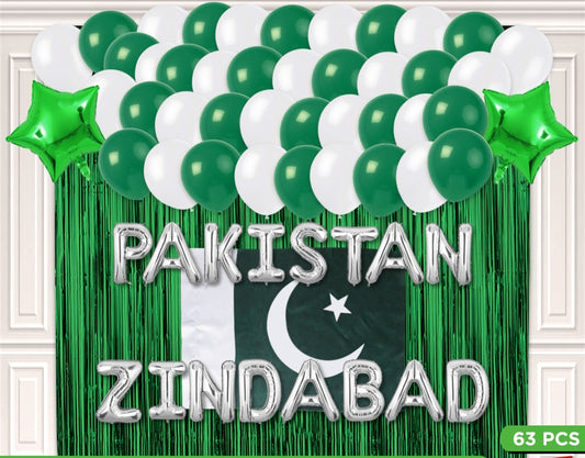 Pakistan Zindabad Decoration Theme Set For Happy Independence Day Celebration