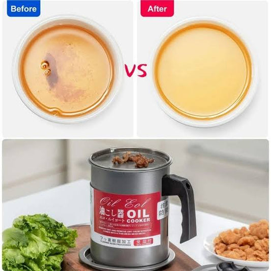 1.4 Litre Oil Filter and Storage Jar - Durable and Leak-proof container for Oil Storage Kitchen