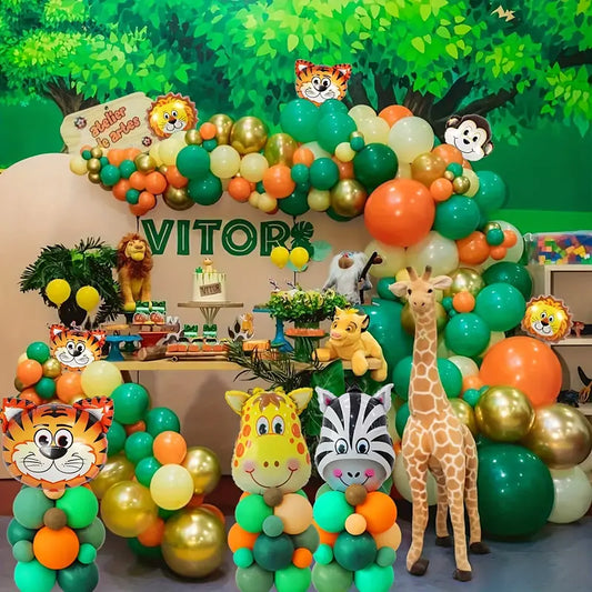 161pcs Jungle Safari Zoo Animal Balloon Party Decorations kit, Wild Safari Theme Birthday Party Decor