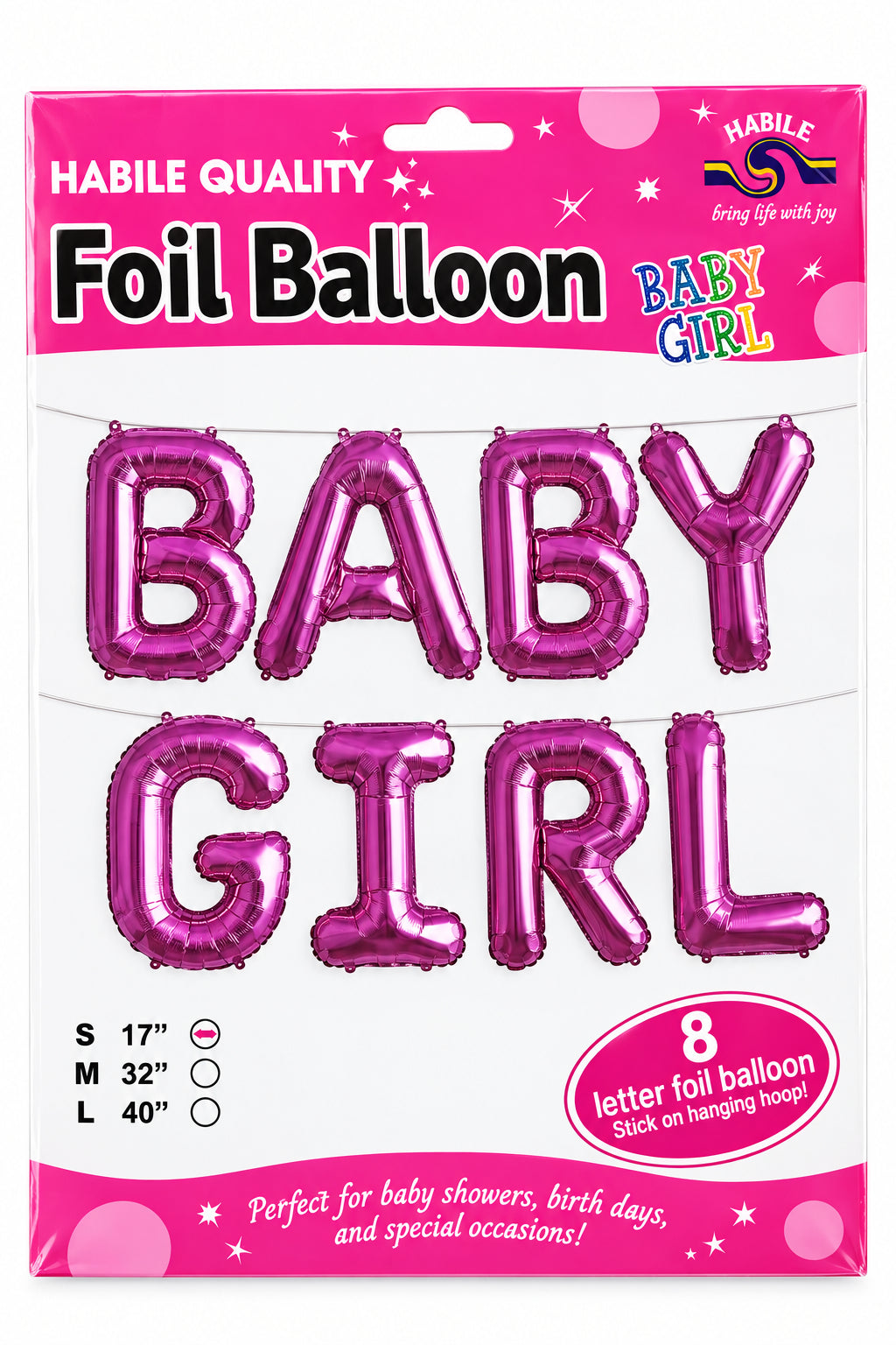 Baby Girl Pink Foil Balloons