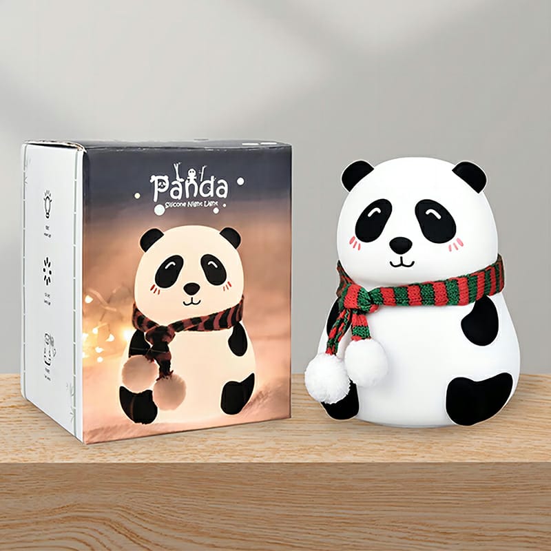 Cute Panda Night Light Silicone Nursery Sleeping Lamp Touch Control Nightlights USB Rechargeable Table Lamp for Baby