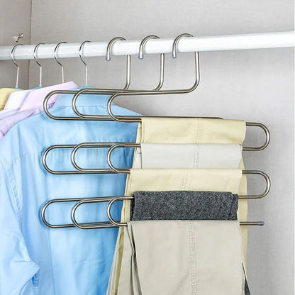 5 Layers Stainless Steel Clothes Heavy Hanger Black Colour