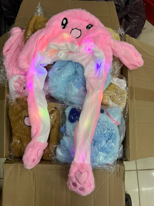 Ear Muffs, Ear Jumping Cap for Kids and Adults /New Rabbit Hat with Moving Ears Funny Headband Ears Popping Up