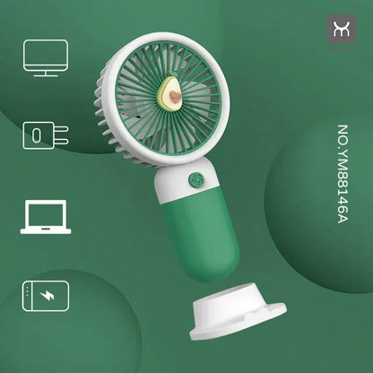 Fruity Mini USB Fan with Phone Holder – Portable Summer Cooling Fan